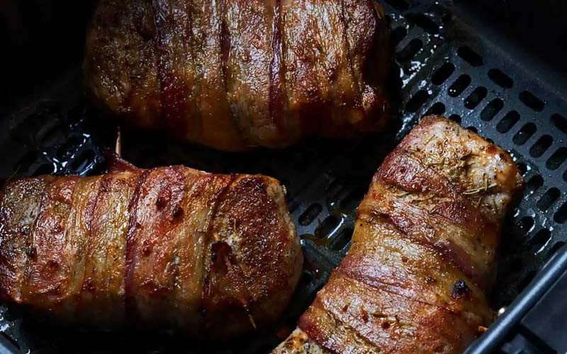 bacon wrapped pork chops | pork chop air fryer recipes