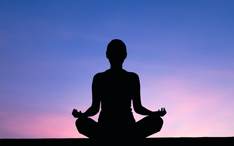 woman meditating