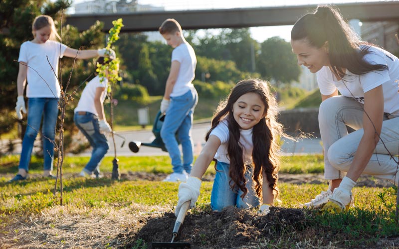teaching kids how to plant trees | how to volunteer in your community