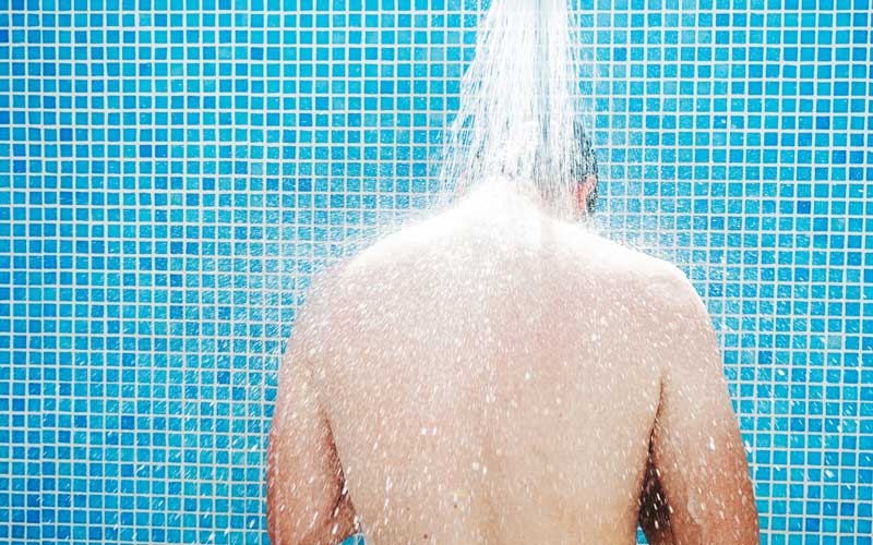 taking shower | pool etiquette