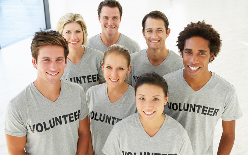 group of volunteers | saluting volunteers