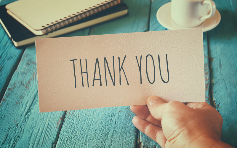 thank you note | saluting volunteers