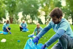 cleaning man | spring community clean up
